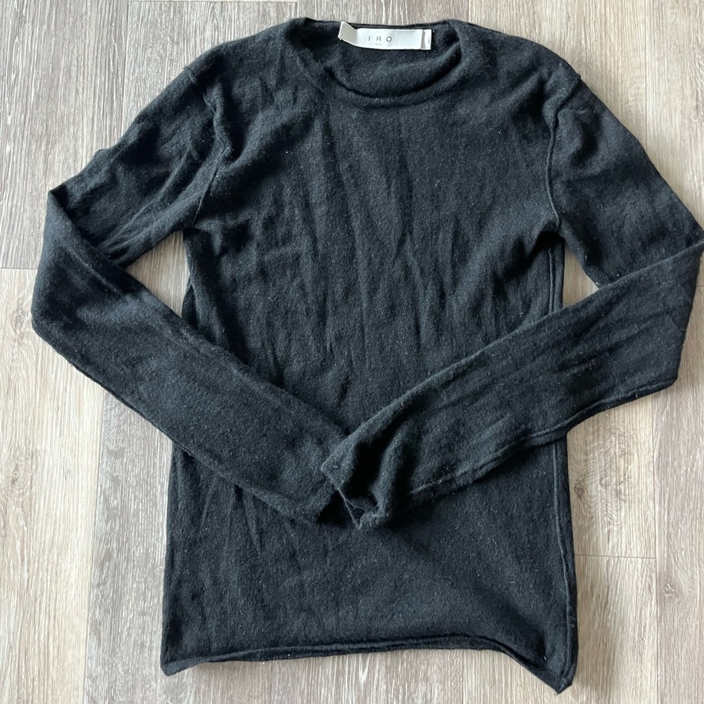 IRO Paris Black Olween Cashmere Sweater Sz Small